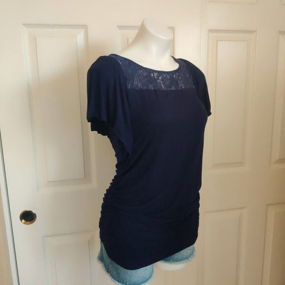 Pair of Motherhood Maternity gathered stretch top sz M - Picture 6 of 10